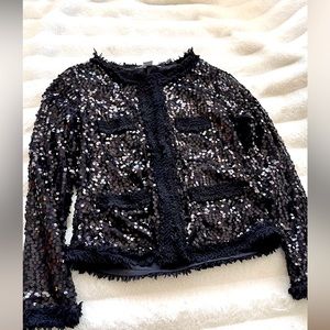 Black sequined blazer jacket